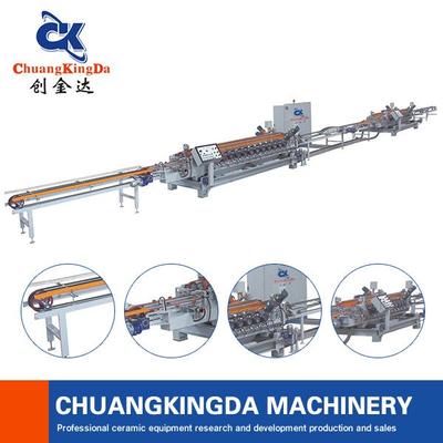 Automatic Wall Tiles Squaring Chamfering Production Line Dry Type 