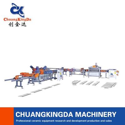 CKD-3 Ceramic Tiles Cutting Squaring Production Line Dry Type Full Automatic Multi Blade